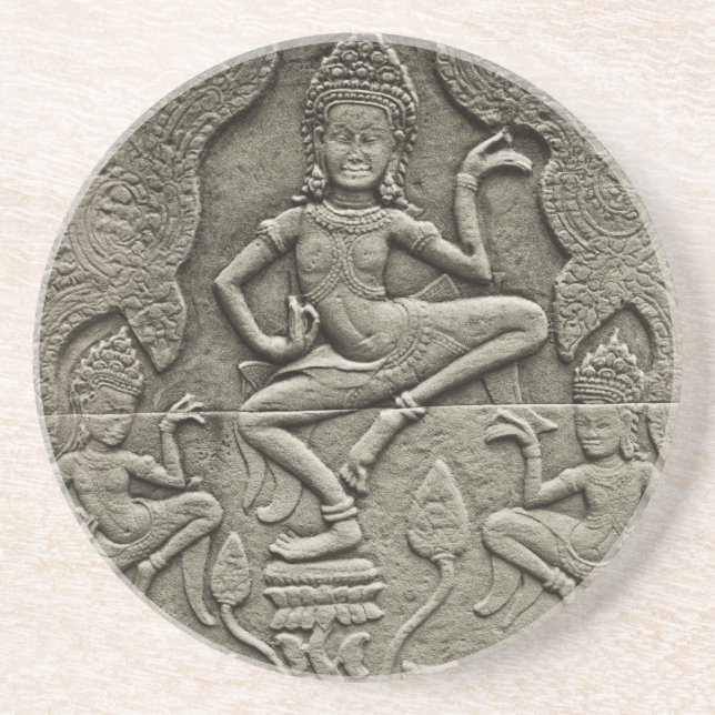 Dessous De Verre En Grès Angkor Vat (Devant)