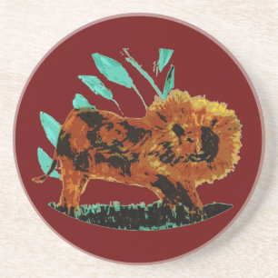 Dessous De Verre En Grès Animal Sauvage Grand Chat Lion Couleur Personnalis