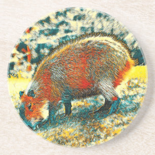 Dessous De Verre En Grès AnimalArt_Capybara_001