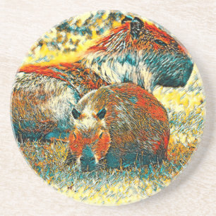 Dessous De Verre En Grès AnimalArt_Capybara_004