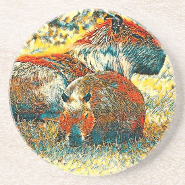 Dessous De Verre En Grès AnimalArt_Capybara_004 (Devant)