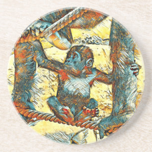 Dessous De Verre En Grès AnimalArt_Gorilla_006
