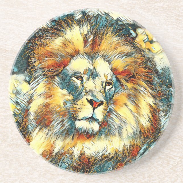 Dessous De Verre En Grès AnimalArt_Lion_07 (Devant)