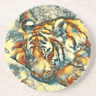 Dessous De Verre En Grès AnimalArt_Tiger_005