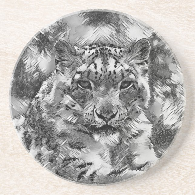 Dessous De Verre En Grès AnimalArtBW_Leopard_001 (Devant)