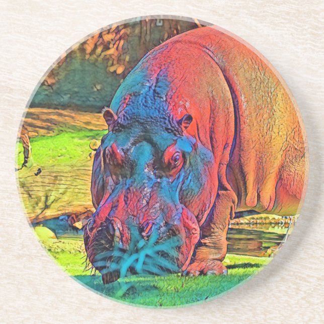 Dessous De Verre En Grès AnimalColor_Hippo_004 (Devant)