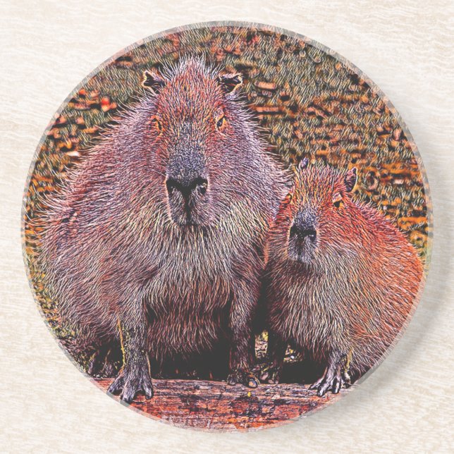 Dessous De Verre En Grès AnimalMix_Capybara_003 (Devant)