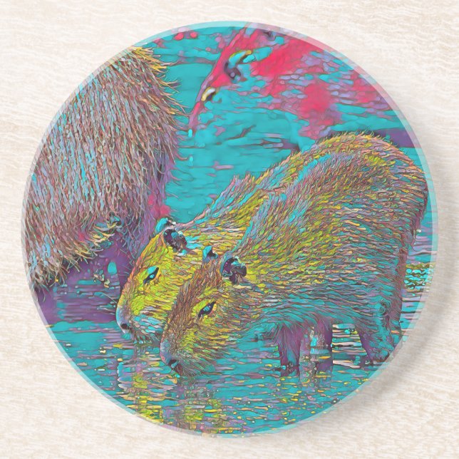 Dessous De Verre En Grès AnimalMix_Capybara_005 (Devant)