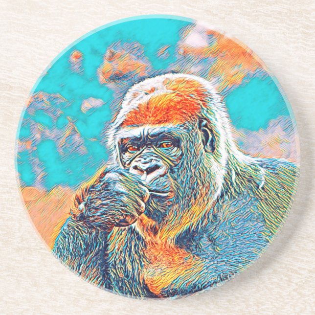 Dessous De Verre En Grès AnimalMix_Gorilla_001 (Devant)