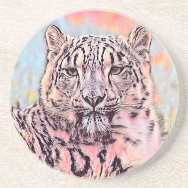 Dessous De Verre En Grès AnimalMix_Leopard_008 (Devant)