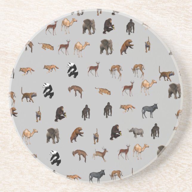 Dessous De Verre En Grès Animaux (Devant)