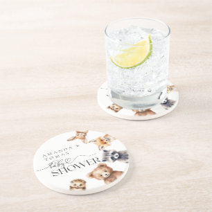 Dessous De Verre En Grès Animaux des bois Baby shower moderne