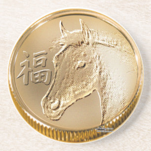 Dessous De Verre En Grès Année du cheval