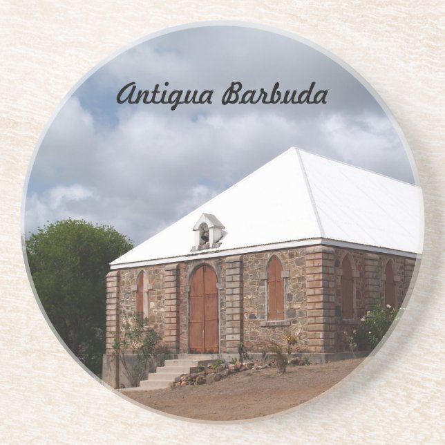 Dessous De Verre En Grès Antigua Barbuda Series--Church Coaster (Devant)