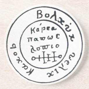 DESSOUS DE VERRE EN GRÈS ANTIQUE TALISMAN / PIRATES CARTE DU TRÉSOR