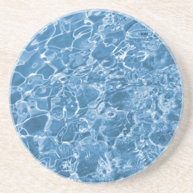 Dessous De Verre En Grès aqua bleu (Devant)