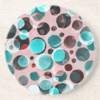 Aquarelle à pois, motif abstrait.