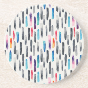 Dessous De Verre En Grès Aquarelle brosse, coloré et transparent