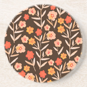 Dessous De Verre En Grès Aquarelle Florale : Texture tirée à la main