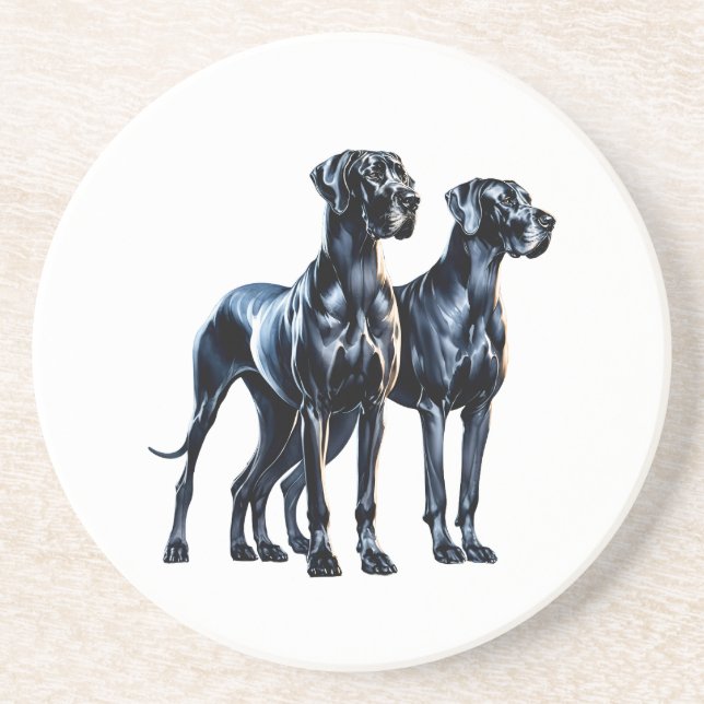 Dessous De Verre En Grès Aquarelle Great Danes (Devant)