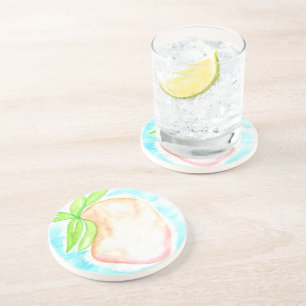 Dessous De Verre En Grès Aquarelle Mangue Peint à la Main Cuisine Tropicale