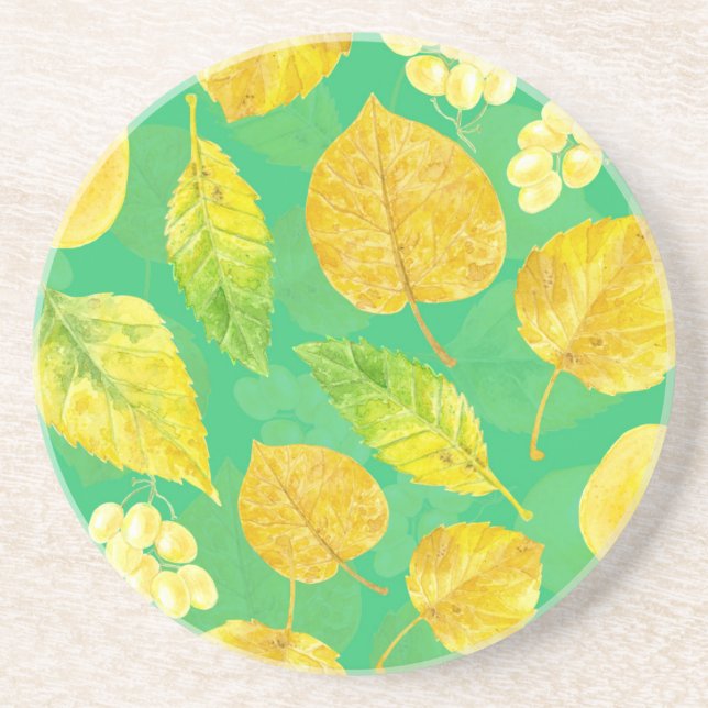 Dessous De Verre En Grès Aquarelle motif d'automne (Devant)