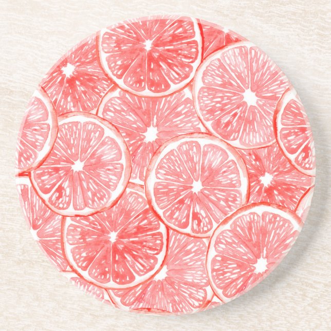 Dessous De Verre En Grès Aquarelle pamplemousse motif (Devant)