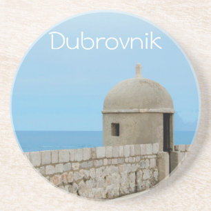 Dessous De Verre En Grès Aquarelle peinture de la muraille de Dubrovnik