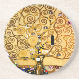 Dessous De Verre En Grès Arbre de vie Gustav Klimt Nouveau