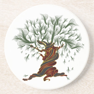 Dessous De Verre En Grès Arbre torsadée