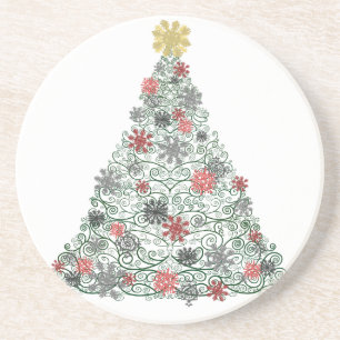 Dessous De Verre En Grès Arbre tourbillonnant décoré