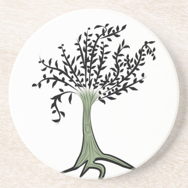 Dessous De Verre En Grès Arbre vert (Devant)