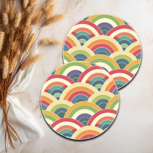 Dessous De Verre En Grès Arc-en-ciel coloré Boho