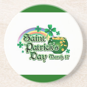 Dessous De Verre En Grès Arc en ciel et Pot d'or -