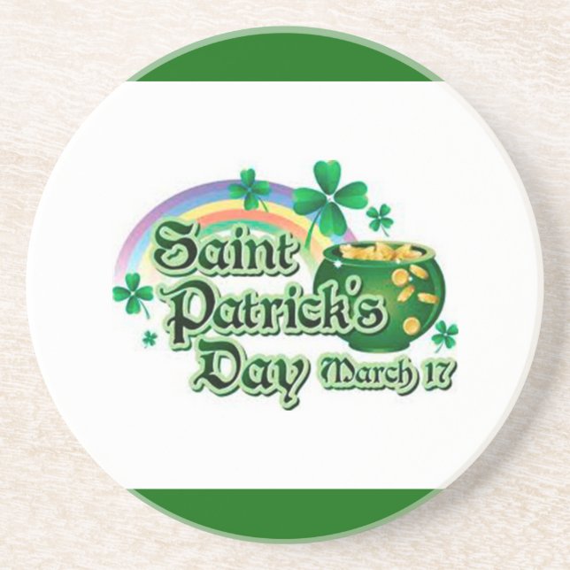 Dessous De Verre En Grès Arc en ciel et Pot d'or - (Devant)