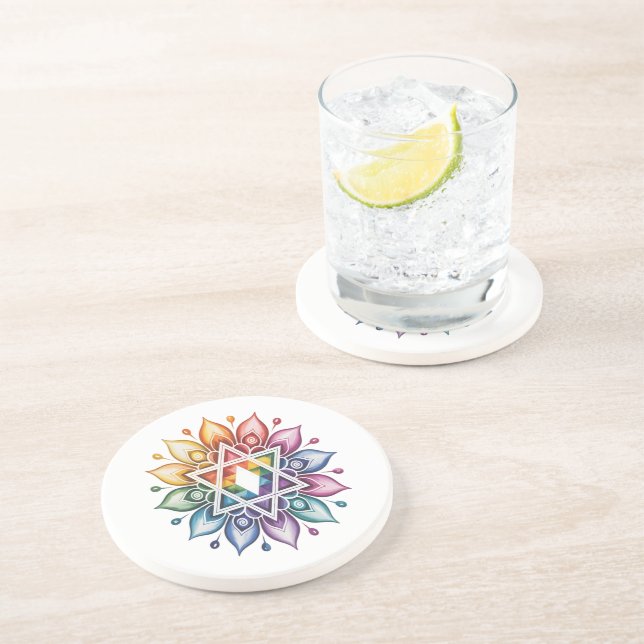 Dessous De Verre En Grès Arc-en-ciel LGBT Fierté Gay (Côté)