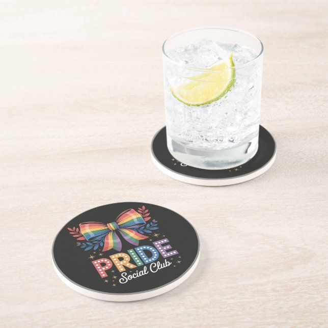 Dessous De Verre En Grès Arc-en-ciel LGBTQ (Côté)