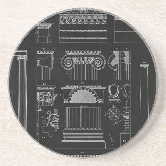 Dessous De Verre En Grès Architecture graphique IV (Devant)