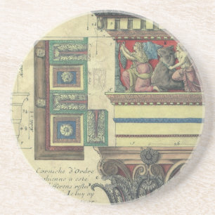 Dessous De Verre En Grès Architecture vintage, Colonne avec moulage Cornice