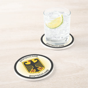 Dessous De Verre En Grès Armoiries d'Allemagne en forme de cercle
