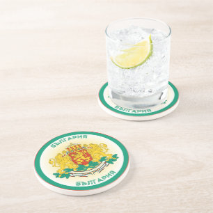Dessous De Verre En Grès Armoiries de Bulgarie de forme circulaire