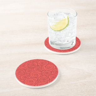Dessous De Verre En Grès Arrière - plan abstrait de roses rouges