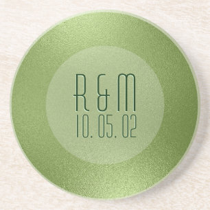 Dessous De Verre En Grès Arrière - plan Abstrait moderne vert brillant