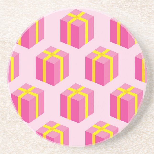 Dessous De Verre En Grès Arrière - plan avec des cadeaux (Devant)