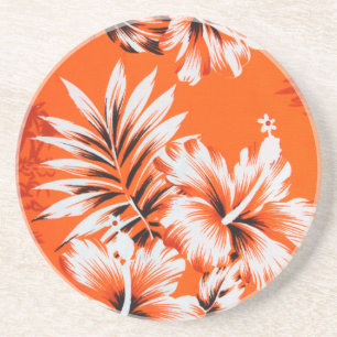 Dessous De Verre En Grès Arrière - plan de fleurs d'Hibiscus