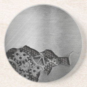 Dessous De Verre En Grès Arrière - plan en métal avec des dommages