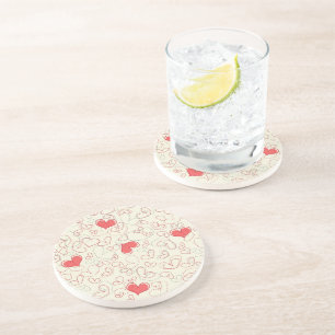 Dessous De Verre En Grès Arrière - plan mignon de coeurs