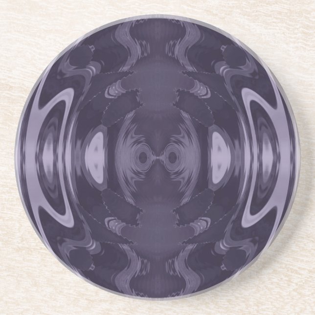 Dessous De Verre En Grès Art abstrait à motif liquide violet miroir (Devant)