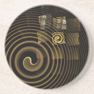 Dessous de verre en grès art abstrait hypnose