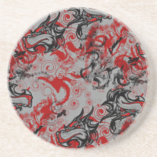 Dessous De Verre En Grès Art abstrait sale de dragons